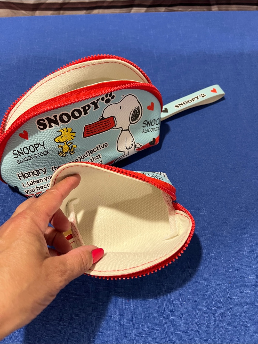 Kids Red Coin Purse Pouch - Cartoon Woodstock Design - Picture 4 of 4